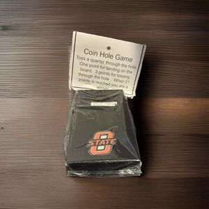 Oklahoma State Cowboys Coin Hole Wooden Desktop Cornhole Game New In Package